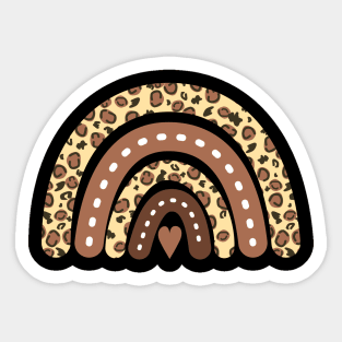 Earthy leopard rainbow Sticker